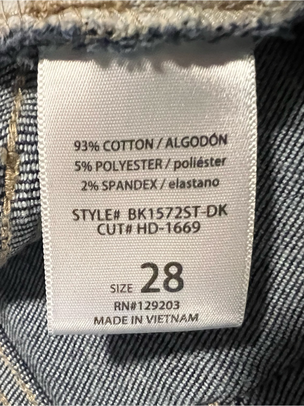 Hidden Los Angeles Straight  High Rise Dark Wash Denim Jeans Stretch Raw Hem 28 - Picture 9 of 13